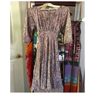 Vintage 70s Boho Willow Reed Dress